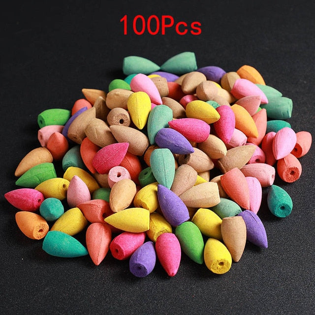 100Pcs Mixed Incense Cones Used For Oud Backflow Incense Burner Cone Smell Incense Mix Aromatherapy