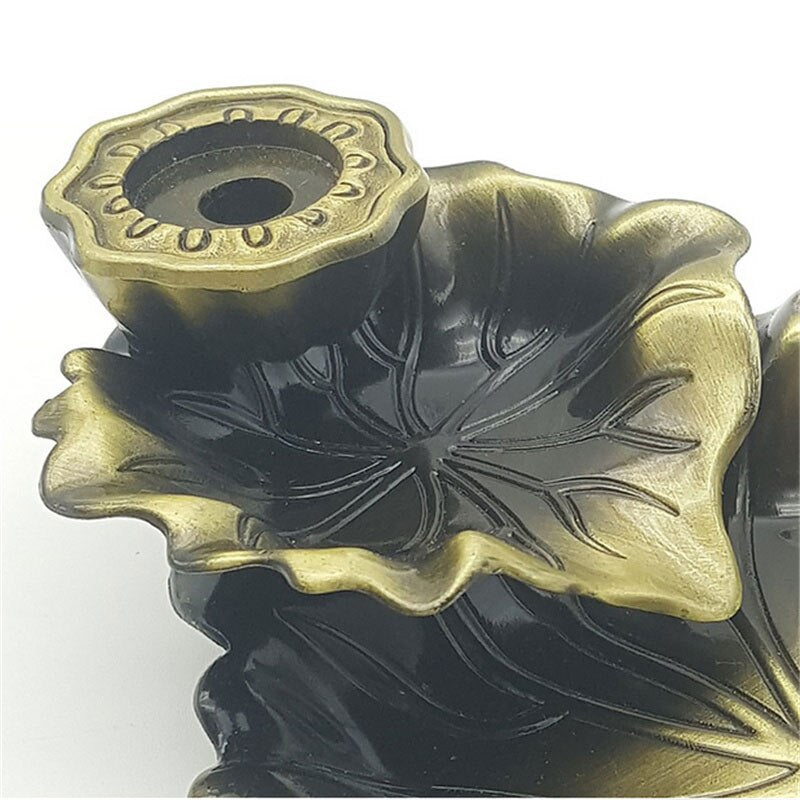 Lotus Leaf Backflow Stick Incense Burner Teahouse Burner Censer Ceramic Home Buddhist Hall Office Incense Decor Desktop Ornament