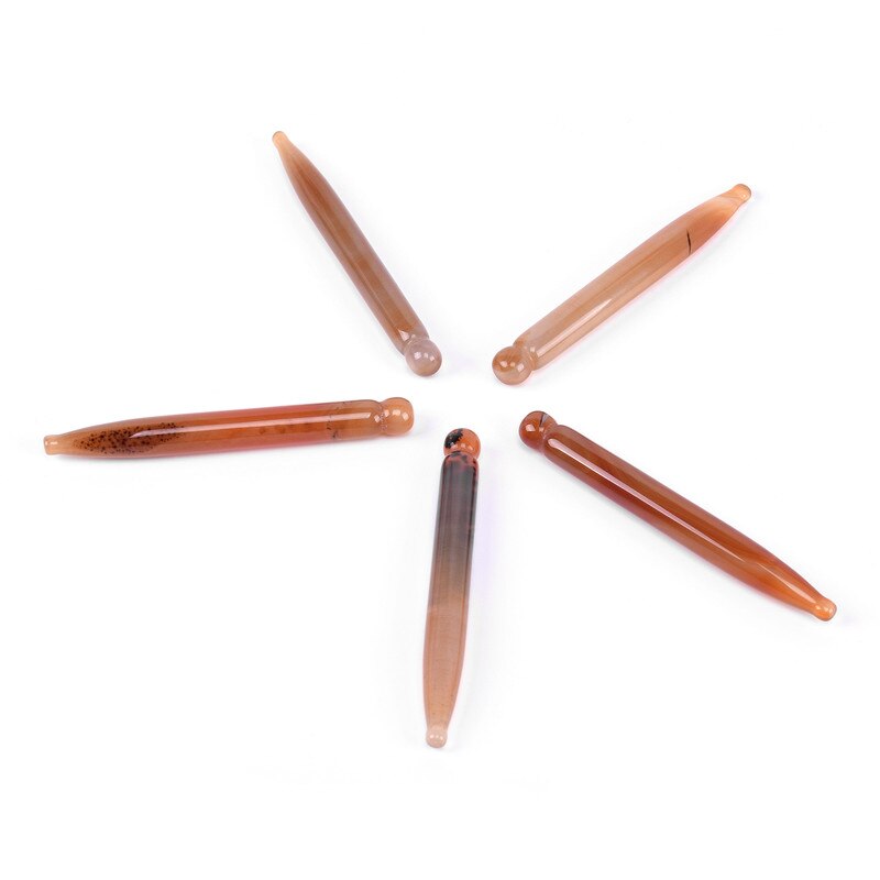 Massage Stick Acupoint Probe Jade Tool From Rose Quartz for Face Eye Shadow Body Pressing Energy Stone Needle