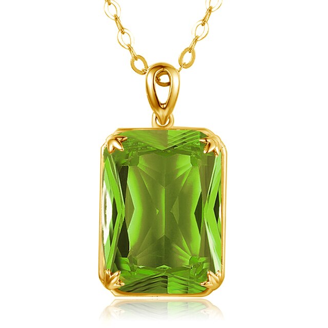 Edel Schmuck, Famous Brand Yellow Cristal Gemstone 14K Gold Silver Pendant 925 Sterling Silver Pendants Necklace Trendy Fine Jewelry Accessory