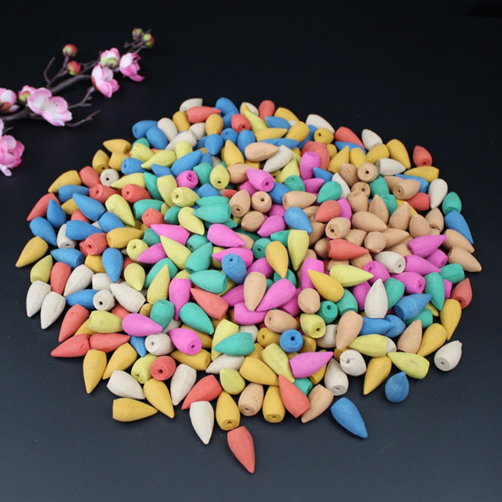 100Pcs Mixed Incense Cones Used For Oud Backflow Incense Burner Cone Smell Incense Mix Aromatherapy