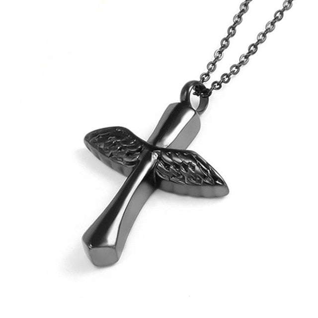 High Quality Metal Funeral Cremation Cross Pendant Urn Necklace for Ashes Memorial Jewelry