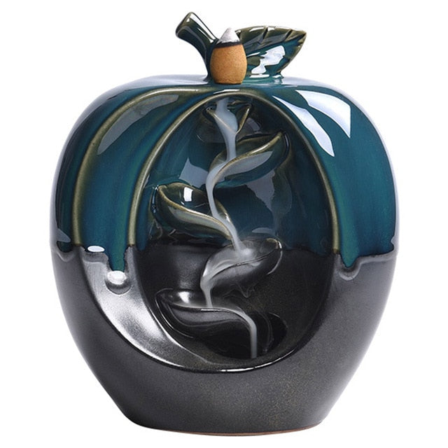 Backflow Incense Ceramic Burner Fragrance Holder Aromatherapy Furnace Home Decor Backflow Waterfall Smoke Incense Burner