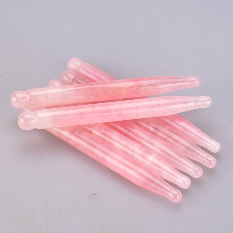Massage Stick Acupoint Probe Jade Tool From Rose Quartz for Face Eye Shadow Body Pressing Energy Stone Needle