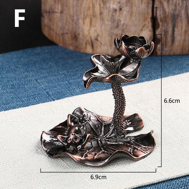 Lotus Leaf Backflow Stick Incense Burner Teahouse Burner Censer Ceramic Home Buddhist Hall Office Incense Decor Desktop Ornament
