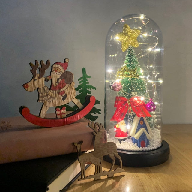 LED Enchanted Galaxy Rose Eternal 24K Gold Foil Flower with Fairy String Lights In Dome for Christmas Valentine's Day Gift
