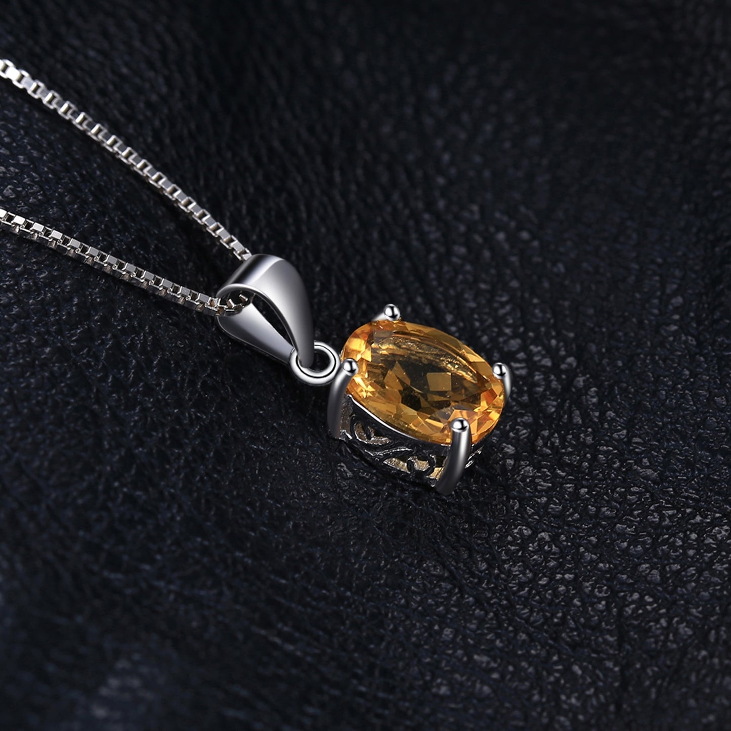Edel Schmuck, JewelryPalace Oval Yellow Genuine Natural Citrine 925 Sterling Silver Pendant Necklace Gemstone Necklace for Women No Chain, equivalent