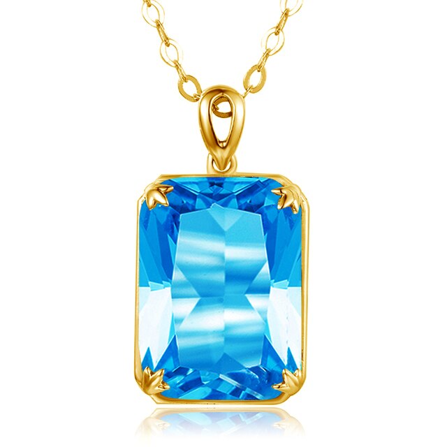 Edel Schmuck, Famous Brand Yellow Cristal Gemstone 14K Gold Silver Pendant 925 Sterling Silver Pendants Necklace Trendy Fine Jewelry Accessory