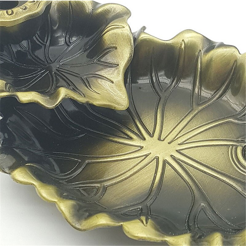Lotus Leaf Backflow Stick Incense Burner Teahouse Burner Censer Ceramic Home Buddhist Hall Office Incense Decor Desktop Ornament