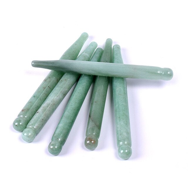 Massage Stick Acupoint Probe Jade Tool From Rose Quartz for Face Eye Shadow Body Pressing Energy Stone Needle