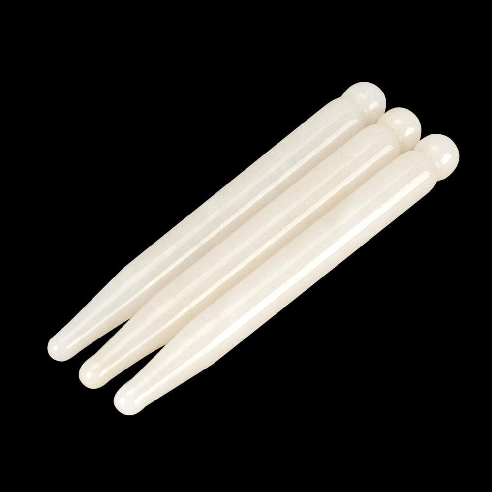 Massage Stick Acupoint Probe Jade Tool From Rose Quartz for Face Eye Shadow Body Pressing Energy Stone Needle