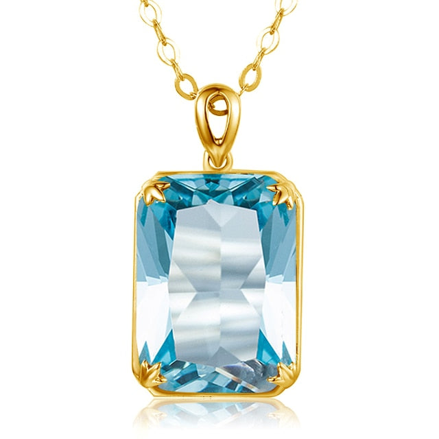 Edel Schmuck, Famous Brand Yellow Cristal Gemstone 14K Gold Silver Pendant 925 Sterling Silver Pendants Necklace Trendy Fine Jewelry Accessory