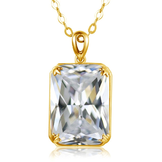 Edel Schmuck, Famous Brand Yellow Cristal Gemstone 14K Gold Silver Pendant 925 Sterling Silver Pendants Necklace Trendy Fine Jewelry Accessory