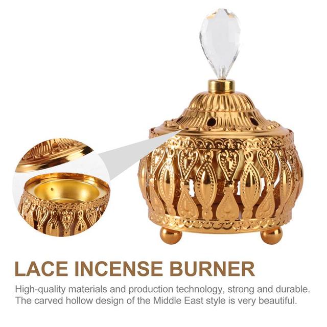 Incense Burner Holder Metal Censer Cone Arabian Stick Frankincense Vintage Bakhoor Coil Ash Catcher Iron Aromatherapy Fragrance