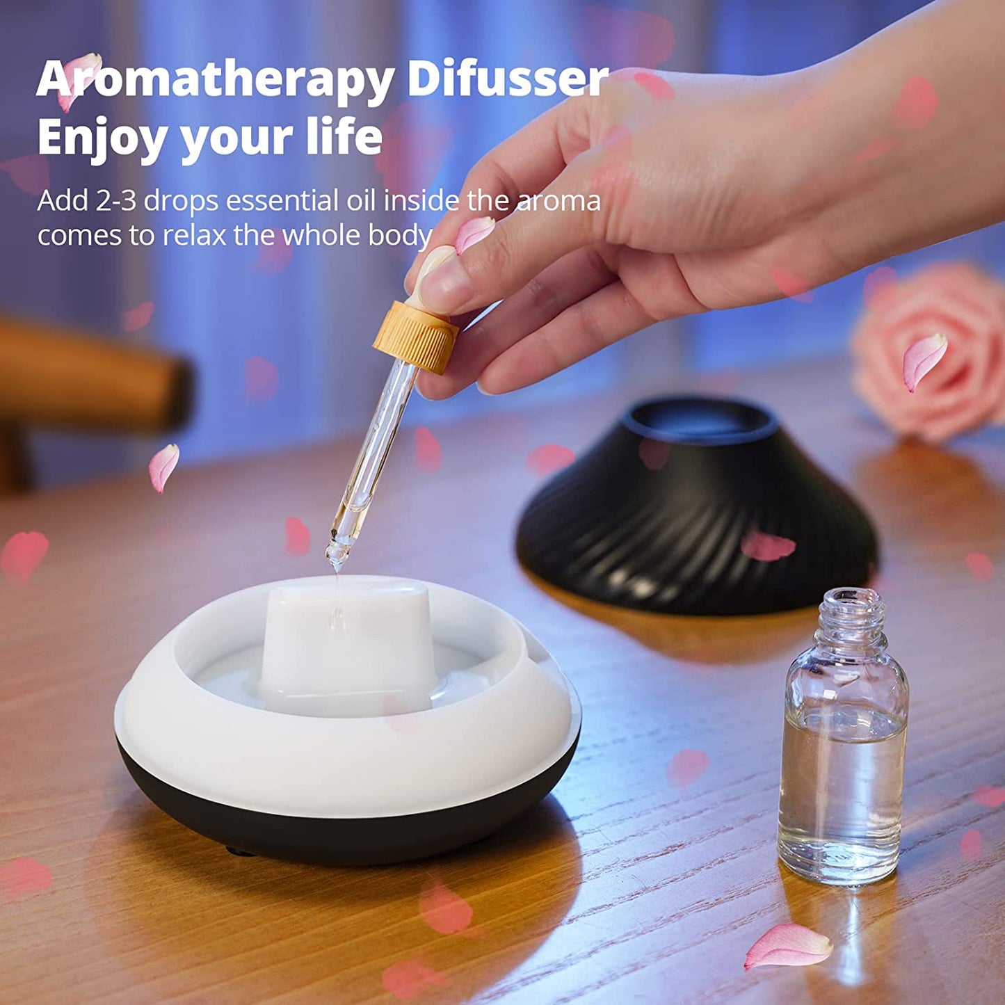 REUP Volcanic Flame Aroma Diffuser Essential Oil Lamp 130ml USB Portable Air Humidifier with Color Night Light Fragrance Home