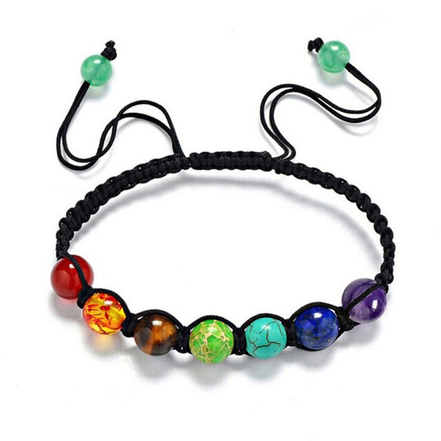 7 Chakra Stone Bracelets Reiki Natural Gemstone Bracelets for man, Women Girls Yoga Wrist Chain Braided Rope Bracelets