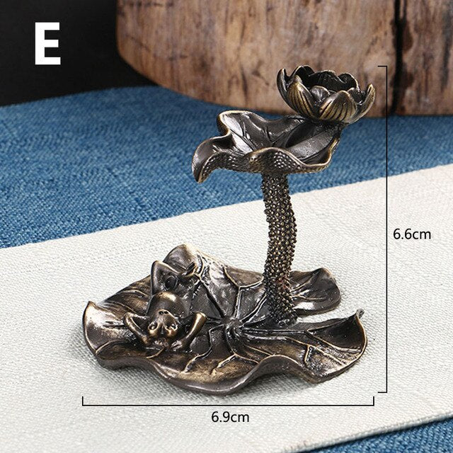 Lotus Leaf Backflow Stick Incense Burner Teahouse Burner Censer Ceramic Home Buddhist Hall Office Incense Decor Desktop Ornament