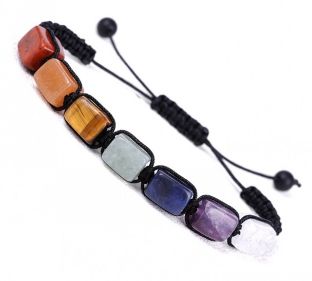 7 Chakra Stone Bracelets Reiki Natural Gemstone Bracelets for man, Women Girls Yoga Wrist Chain Braided Rope Bracelets