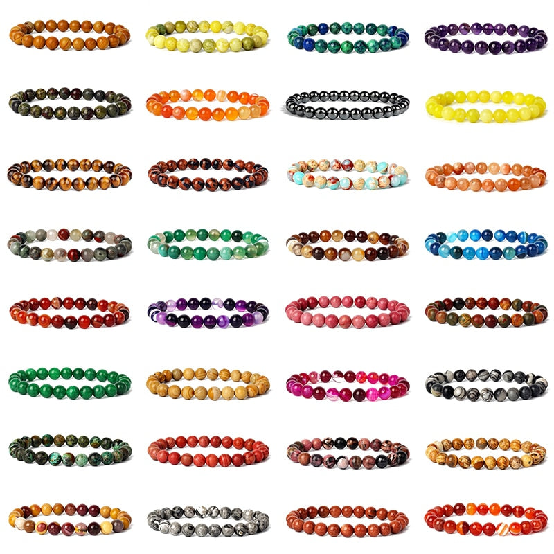 6/8mm Reiki Chakra Beads Bracelets Men Labradorite Agat Quartzs Bracelets For Women Natural Stone Healing Bangles Yoga Jewelry