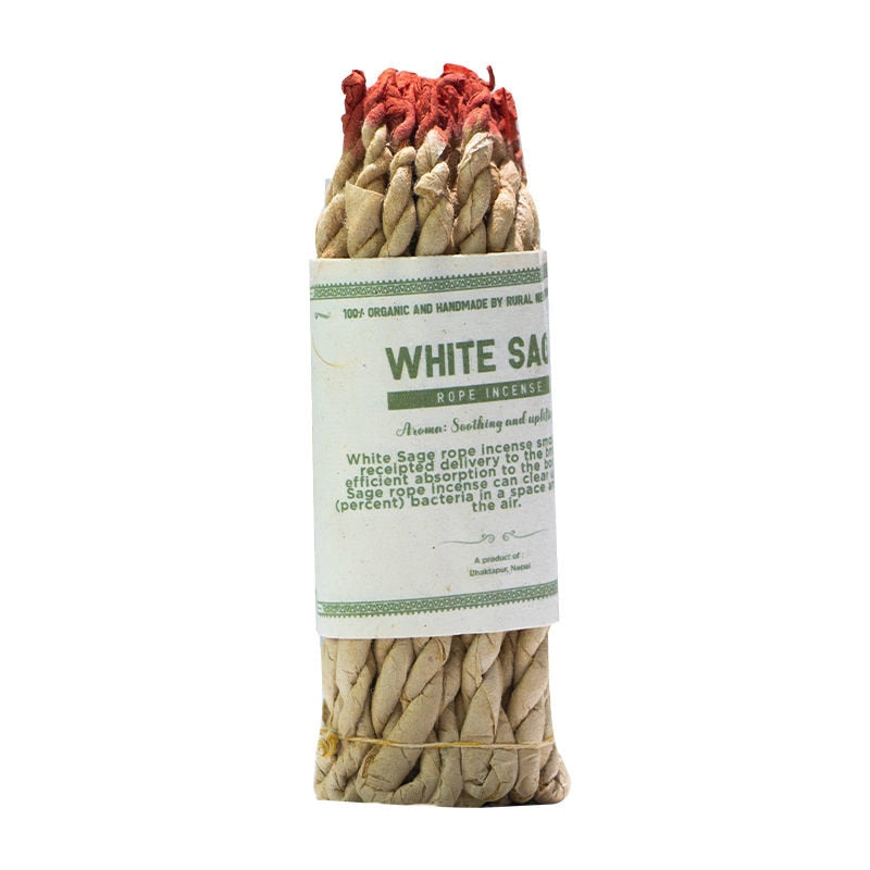 40 Pcs/Bundle, Räucherwerk, Hausreinigung, White Sage Rope Incense Set Nepalese Traditional White Sage Bundle Incense for therapy Meditation Ceremony