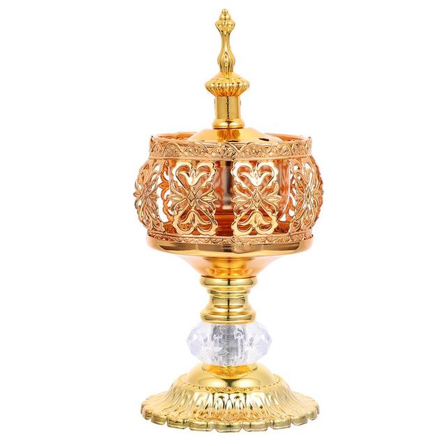 Incense Burner Holder Metal Censer Cone Arabian Stick Frankincense Vintage Bakhoor Coil Ash Catcher Iron Aromatherapy Fragrance