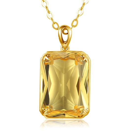 Edel Schmuck, Famous Brand Yellow Cristal Gemstone 14K Gold Silver Pendant 925 Sterling Silver Pendants Necklace Trendy Fine Jewelry Accessory
