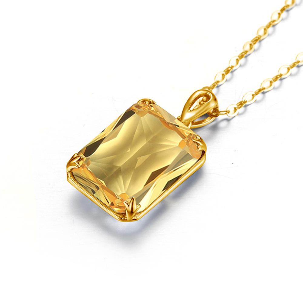 Edel Schmuck, Famous Brand Yellow Cristal Gemstone 14K Gold Silver Pendant 925 Sterling Silver Pendants Necklace Trendy Fine Jewelry Accessory